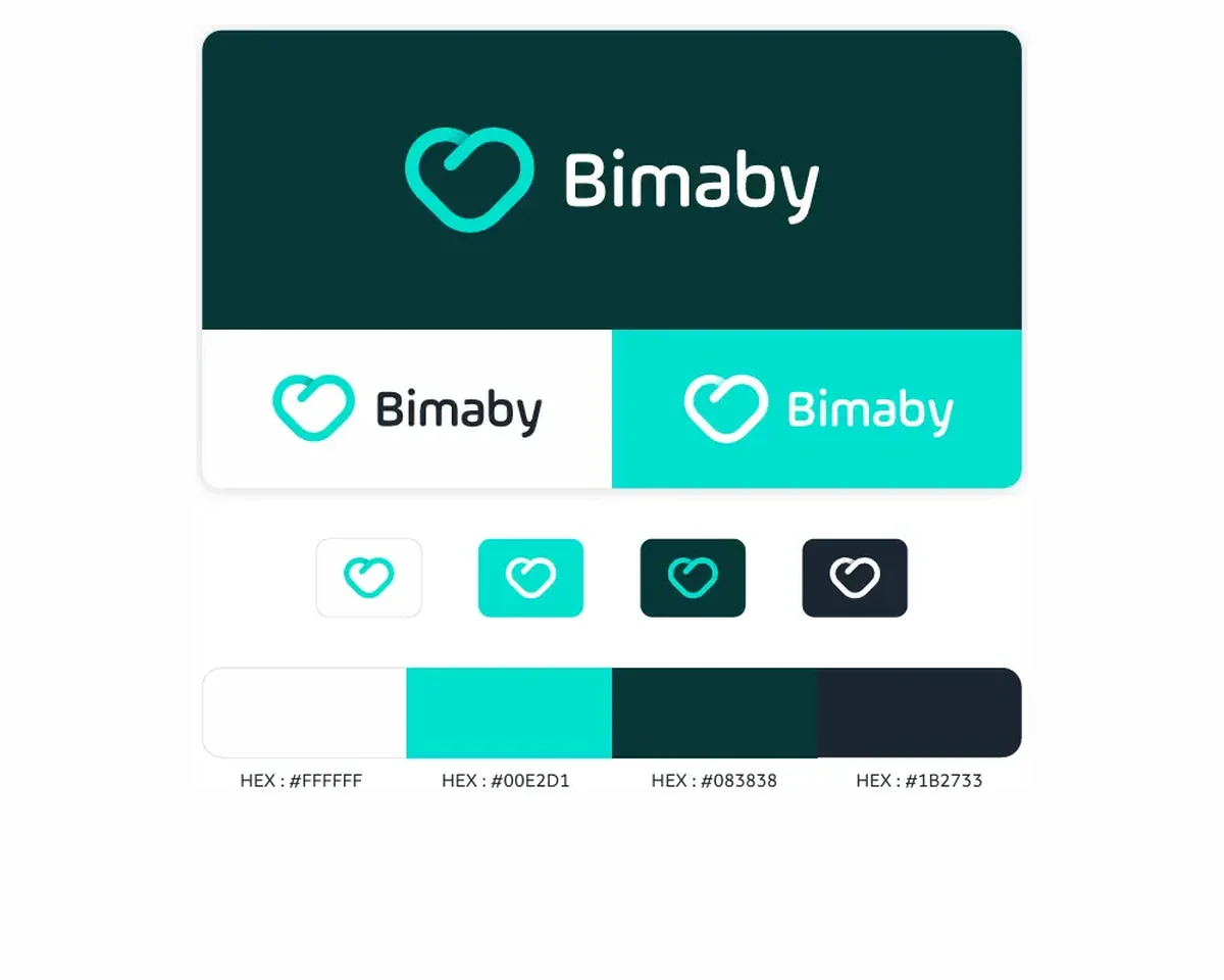Logotype Bimaby, ses déclinaisons et sa palette.
